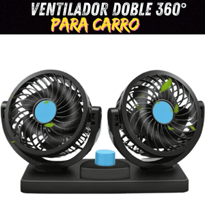 VENTILADOR DOBLE  360° PARA CARRO