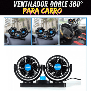 VENTILADOR DOBLE  360° PARA CARRO